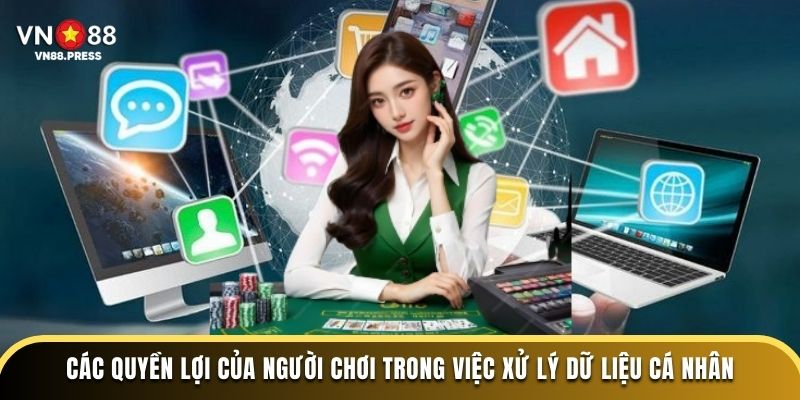 Các quyền lợi của người chơi trong việc xử lý dữ liệu cá nhân